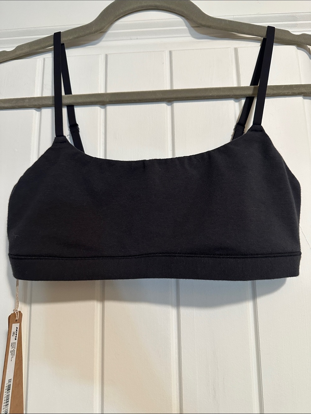SKIMS Black Minimalist Scoop Bralette NWT